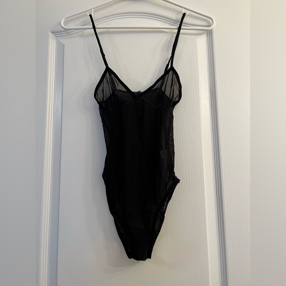 American Apparel Black Sheer Body Suit Size XS/S